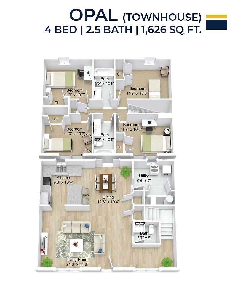 Floor plan Opal Townhouse