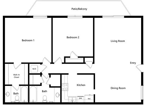 Floor plan Two Bedroom