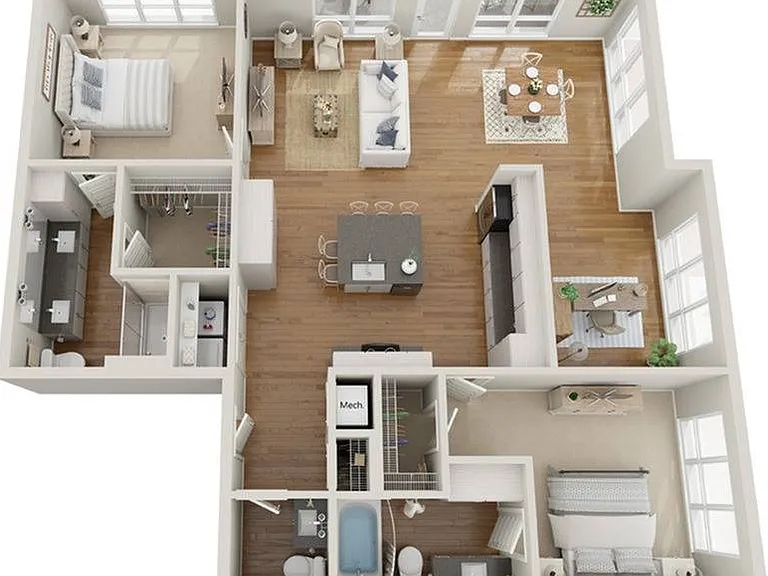 Two Bedroom Flex w/Den - D1 Two Bedroom Flex w/Den - D1