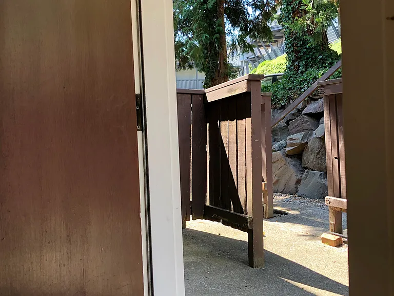 rear door at dining room/kitchen