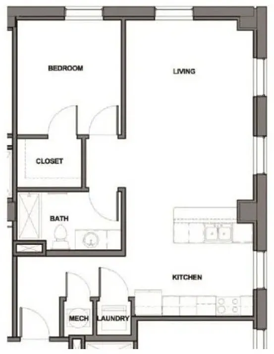 Floor plan 1 Bedroom A