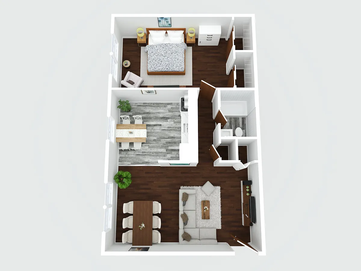 Floor plan 1 BR, 1 BTH (A1) - Haverford