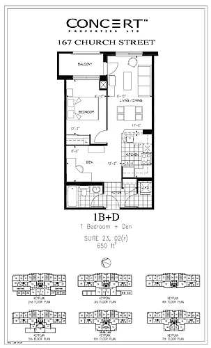 Floor plan 1 Bed + Den