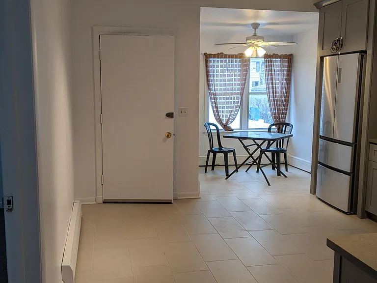 Large kitchen, new cabinets and appliances, dining nook.