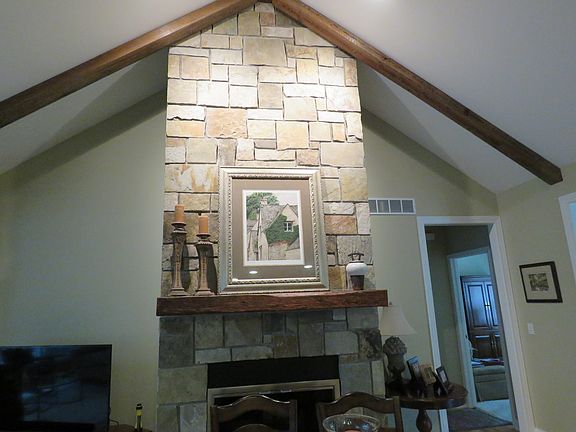 Stone fireplace 