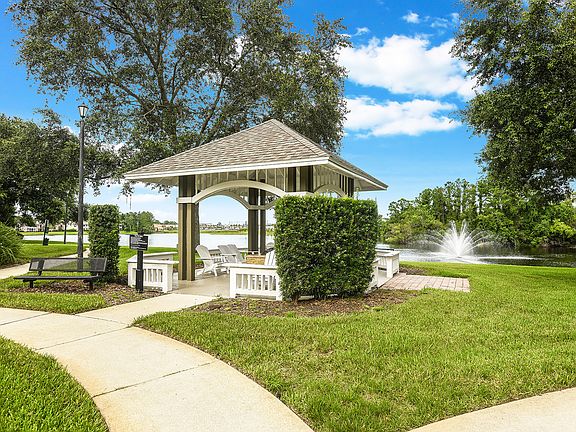 Lakeside fire pit with seating