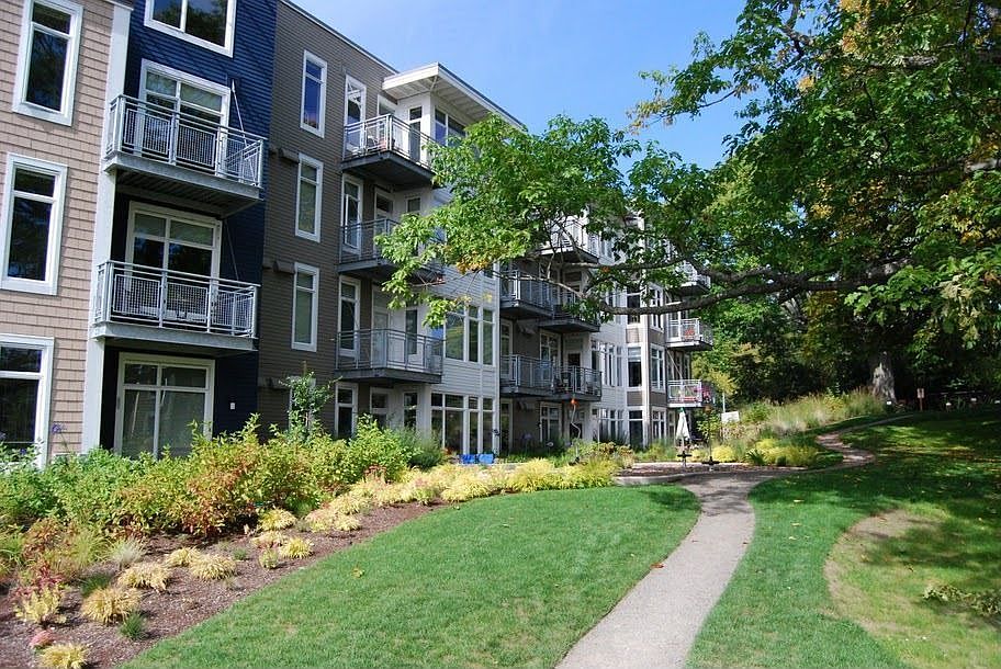 Condo is up path and on left, middle of building, ground floor.