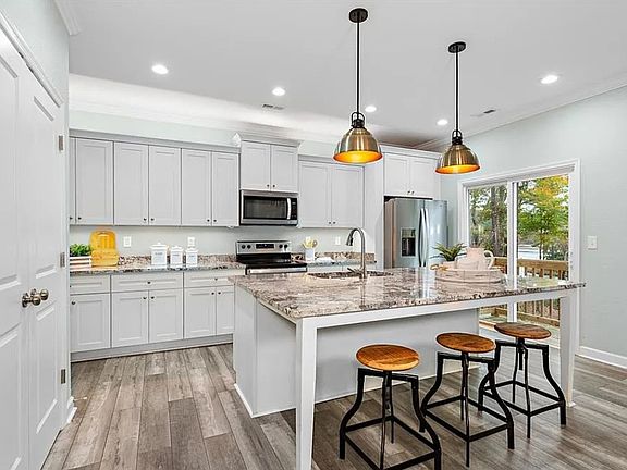Kitchen with water view