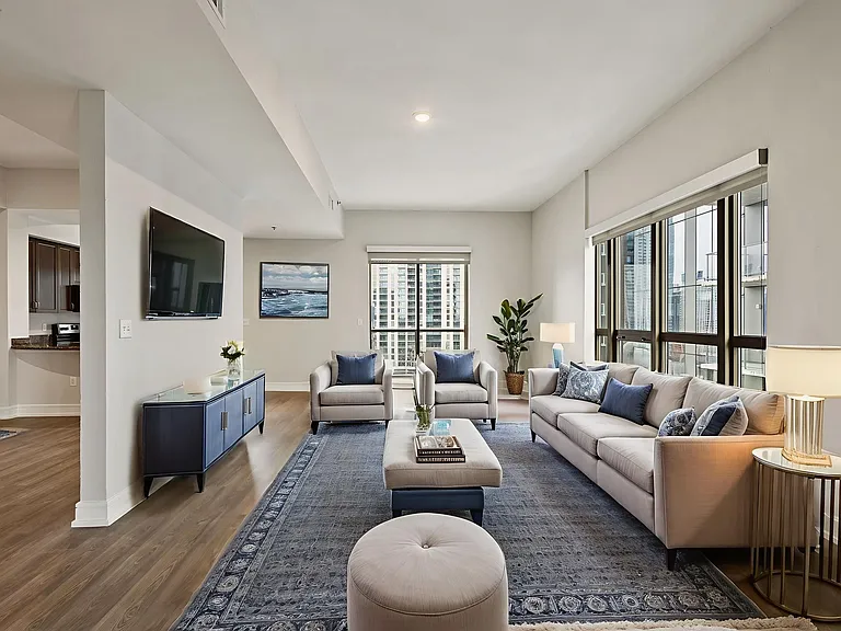 Large living spaces are perfect for hosting friends and family