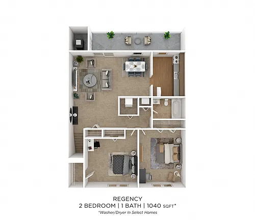 Floor plan Two Bedroom - Regency