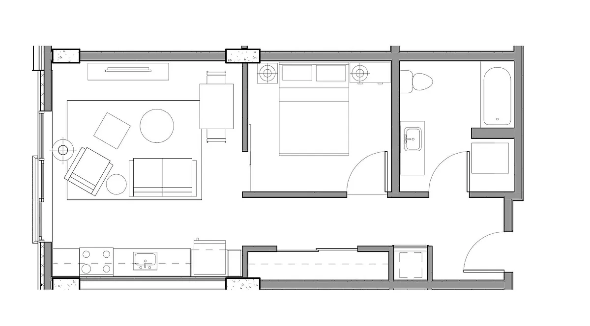 Floor plan 1X1 A
