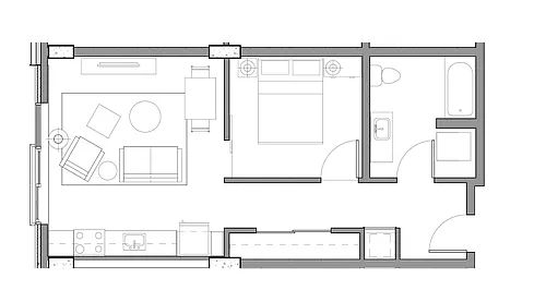Floor plan 1X1 A