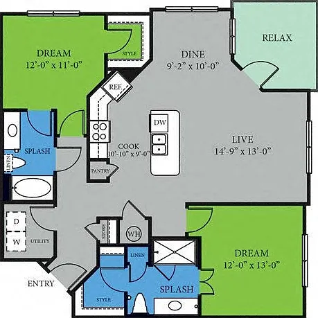 B3 floor plan Highpoint at Cypresswood