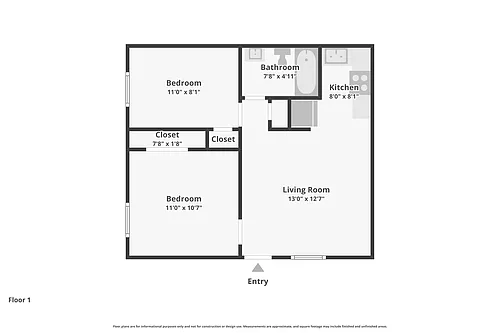 Floor plan Classic 2 Bedroom