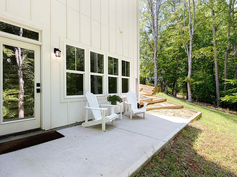 Very private oasis on the patio. Perfect for dining al fresco or just relaxing and viewing the forest.