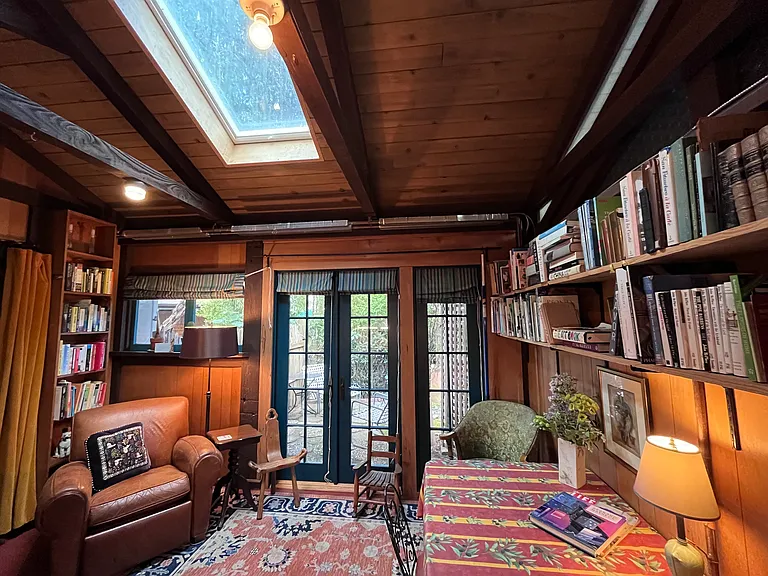 Skylight opens! Leather recliner (optional) table, chairs and couch with wood coffee table/chest