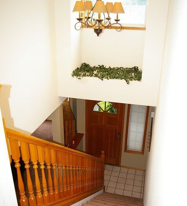 Looking down to entry