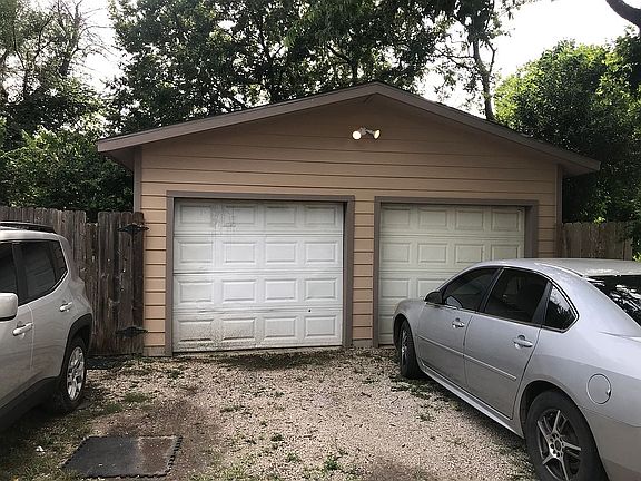 Garage and parking area