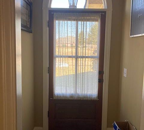 Front door from inside looking out