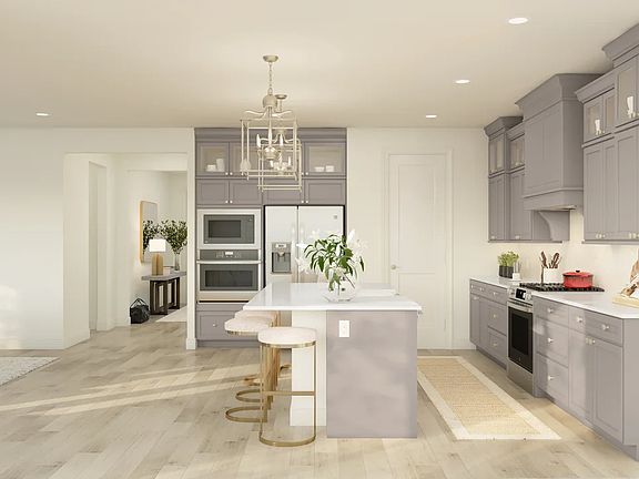 Kitchen with pendant lighting