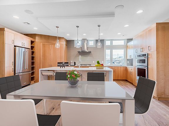Open dining and kitchen