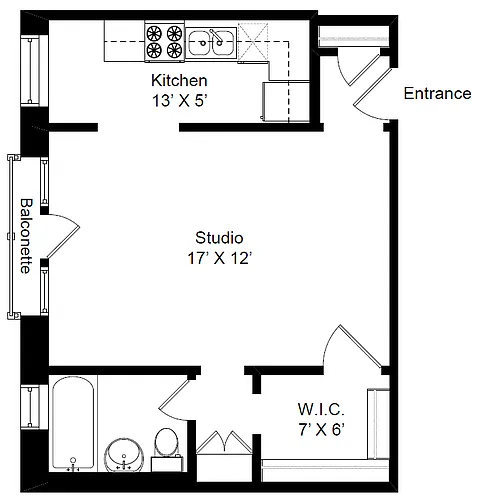 Floor plan Balconette Studio