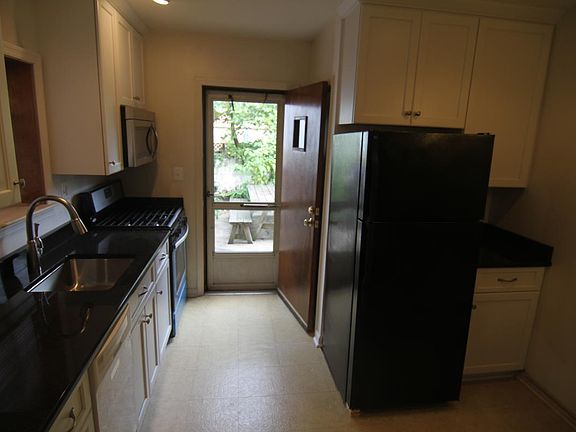 Kitchen looking toward backyard