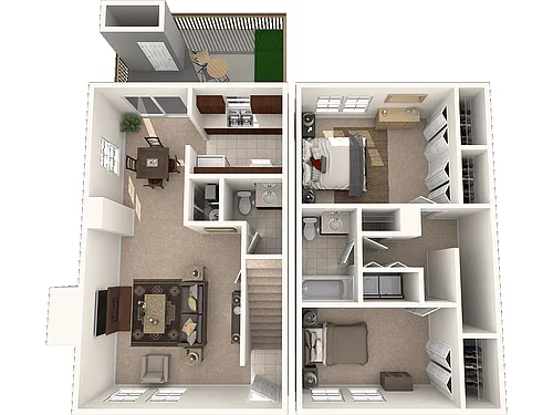 Floor plan Two Bedroom Townhome