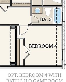 Option for bedroom 4 with bath 3 instead of the game room