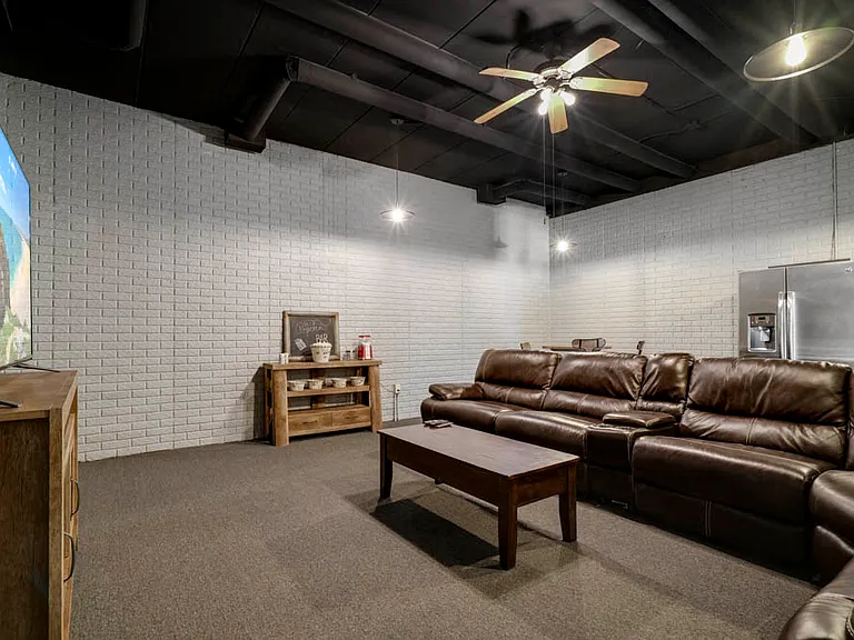 Our theater room is perfect for kicking your feet up and hanging out.