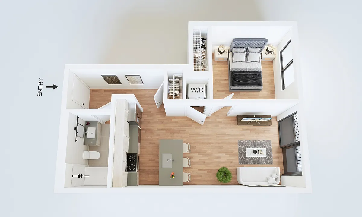 Floor plan 1BR/1BA - Memphis