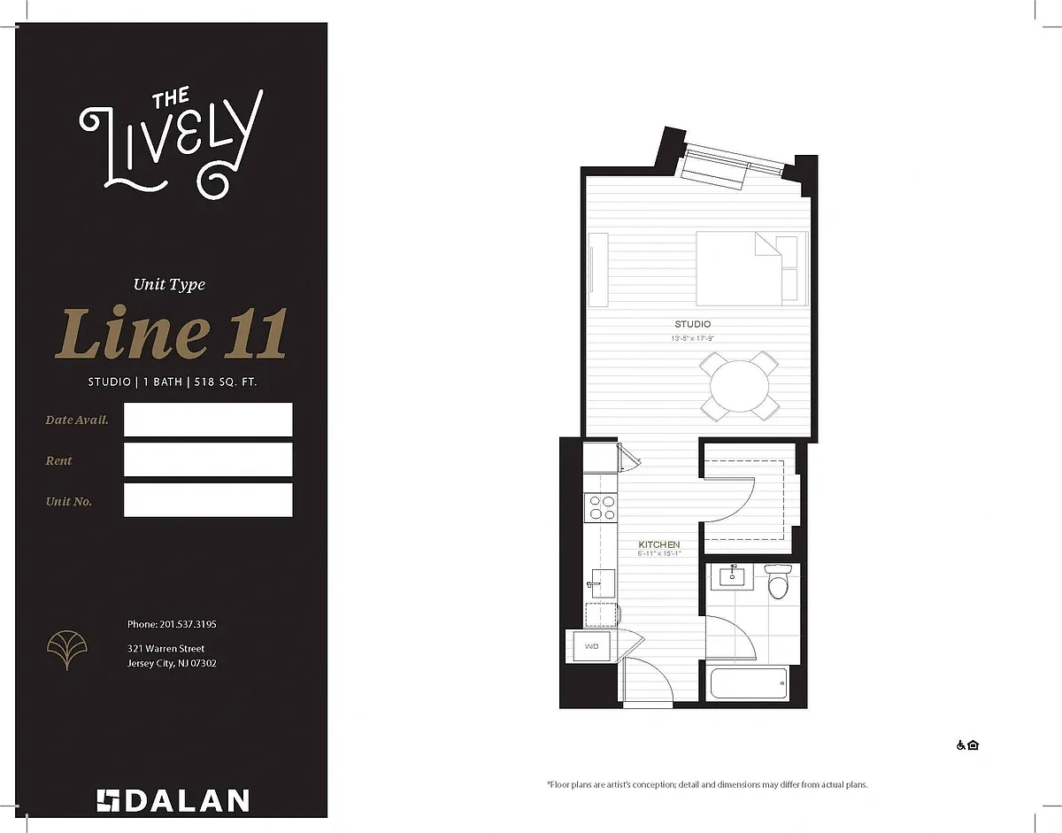 Floor plan STUDIO | 1 BATH - LINE 11