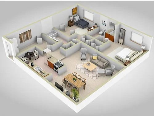 Floor plan 2 Bedroom 2 Bath split
