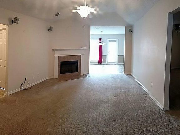 Living room with fireplace