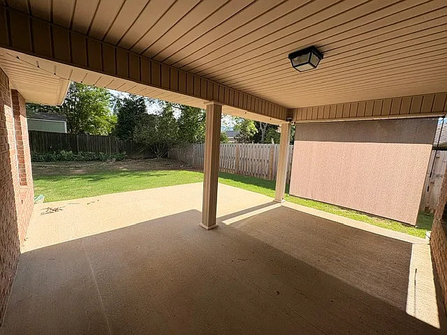 back patio with pull down sunscreen