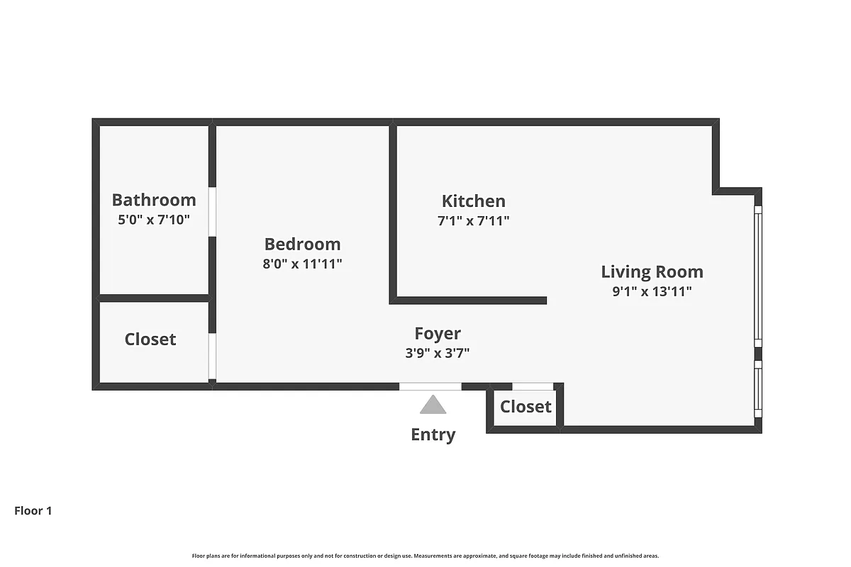 Floor plan 1x1 Renovated