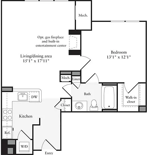 Floor plan 1 Bedroom F