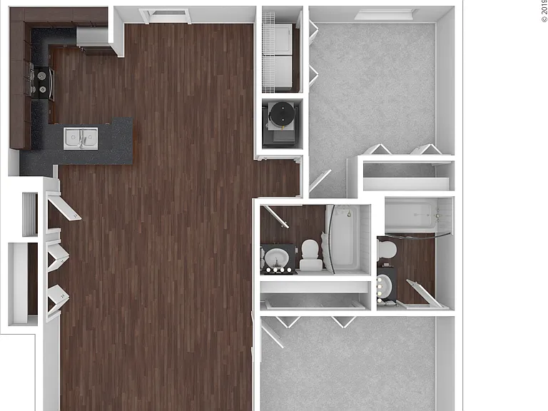 2 Bedroom, 2 Bath: Beds - 2: Baths - 2: SqFt Range - 1100 to 1100