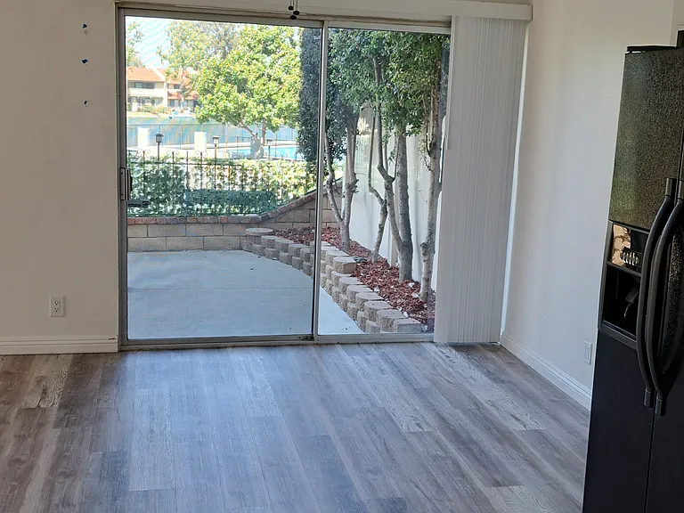 Dining area looks out to the lake