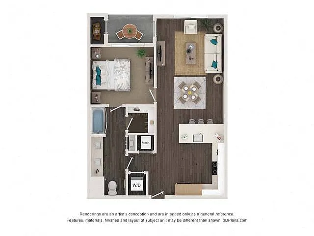 Floor plan A2 1x1 761-769 SF