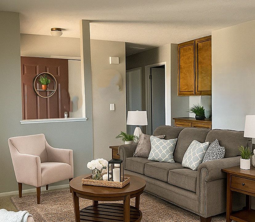 Apartment is unfurnished. This is a mock up to show a possible decoration style.