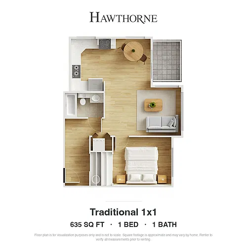 Floor plan Traditional 1x1