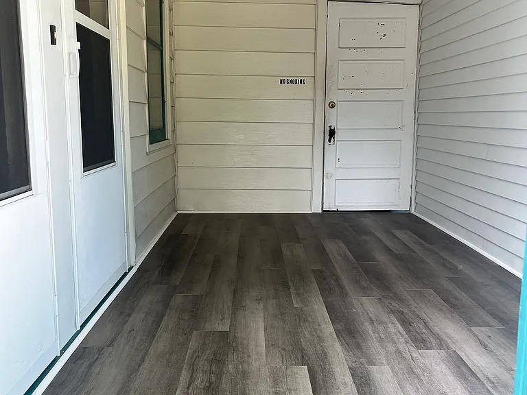 shared porch, back entrance