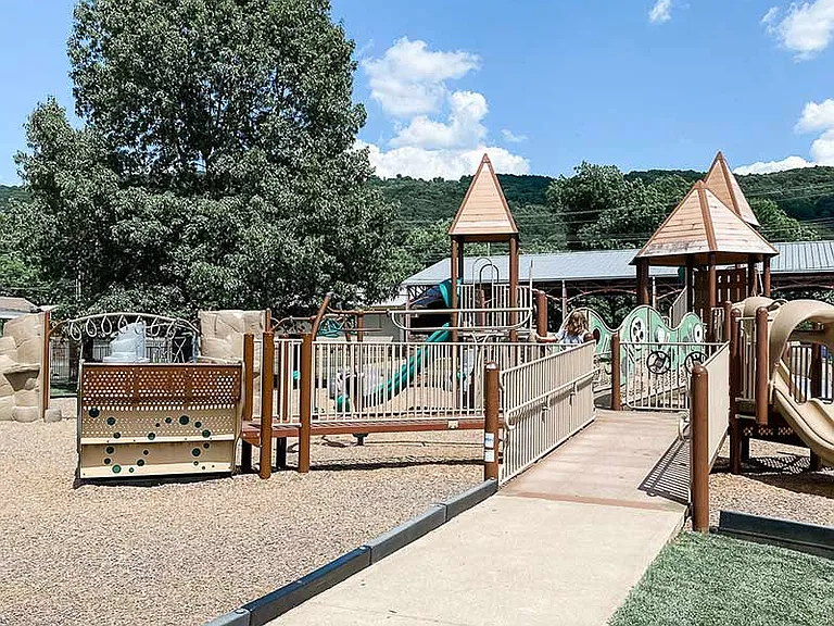 park next door with splash pad