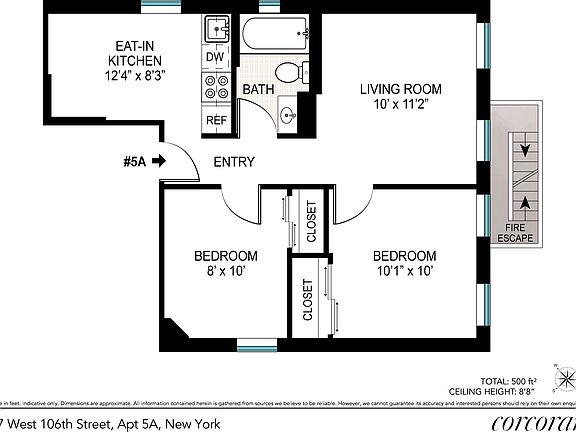 2nd image of 57 W 106th St APT 1A