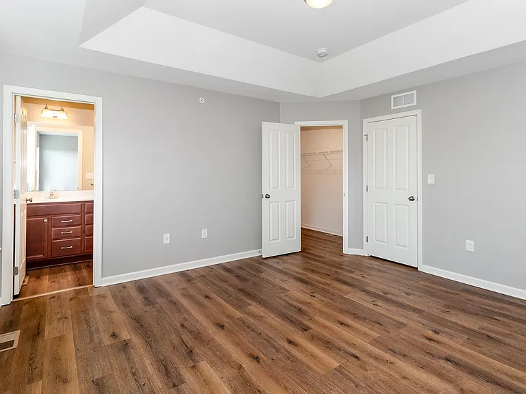 primary bedroom with en-suite bathroom and walk in closet