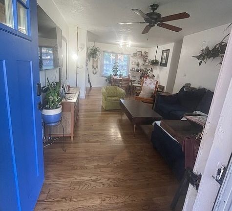 View from the front door into the main living space.