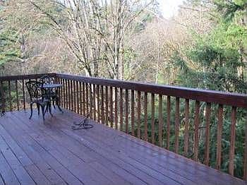two large decks, trees