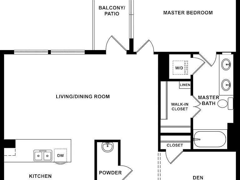 1 BD / 1.5 BA 965 SF