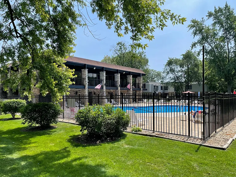 The pool is just outside the unit